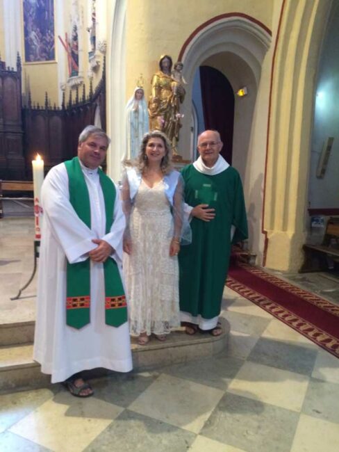 16 juillet 2017. Notre-Dame du Mont Carmel, messe à l’église Saint-Saturnin de Pont-Saint-Esprit avec les Père Chapus et Georges, accompagnée à l’orgue par Christophe Grève.