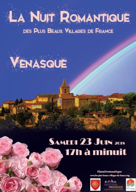 23 juin 2018. Venasque (84) à 17h, **récital lyrique** à l’église dans le cadre de « La Nuit Romantique des Plus Beaux Villages de France »