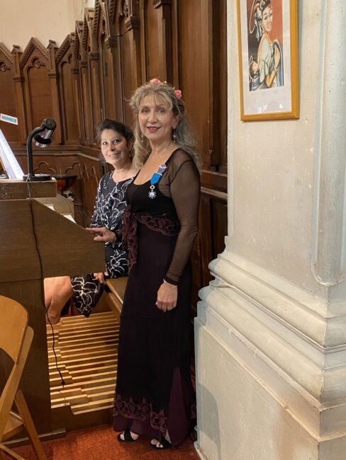 29 août 2022. Port-Vendres (66), messe de Requiem en l’église Notre Dame De Bonne Nouvelle , Nathalie est accompagnée à l’orgue par Nathalie Sanchez-Tauleigne.