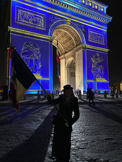 Samedi 11 novembre 2023. Paris(75), Arc de Triomphe, Centenaire de la Flamme du Soldat Inconnu.